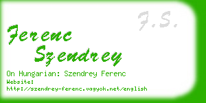 ferenc szendrey business card